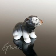 Miniature Creuse Ours Ourson Figurine Porcelaine Rare Ancienne Bibelot Japon - Dieren