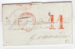 1844 - Carta Circulada De Valencia  A Granada - Marca Valencia 23  == (Tizon-Guinovart Ed. 1983) - ...-1850 Prephilately