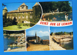 CPM-Sciez-sur-le-Léman- Lechâteau De Coudrée, La Plage, L'église, Le Port - 74 Hte Savoie - Sciez