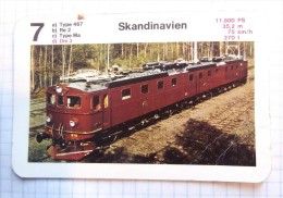 Dm 3 LOCOMOTIVE  SKANDINAVIEN / TRAIN Lokomotive / Playing Card - Eisenbahnverkehr