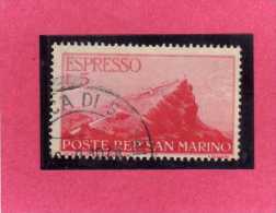 SAN MARINO 1945 1946 ESPRESSI VEDUTA SPECIAL DELIVERY VIEW ESPRESSO LIRE 5 USATO USED - Express Letter Stamps