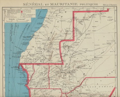 Carte Geographique Mauritanie Senegal Politique Années 30 - Mauretanien