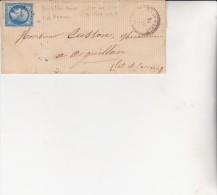 LETTRE AFFRANCHIE N° 14 AVEC VARIETE POINT BLEU DANS LE C DE FRANC-CAD PERLE- LEZAT SUR LEZE ARIEGE -1862 - 1849-1876: Periodo Clásico