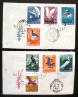 HONGRIE Oiseaux, Yvert 1287/94, Sur LETTRES 1er Jour Ayant Circulées. Cachet Depart Et Cachet Arrivée. 1959 - Autres & Non Classés