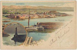 CPA 06 ANTIBES Carte Précurseur - Vue Générale - Le Phare - 1902 - Antibes - Les Remparts