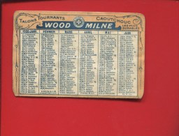 WOOD MILNE TALONS  MINI CALENDRIER 1920 CAOUTCHOUC - Petit Format : 1921-40