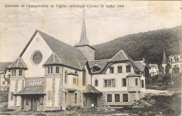 Souvenir De L´inauguration De L´église Catholique Cernier 25 Juillet 1909. Voyagée 1909. TBE. Voir Scans - Cernier