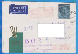 Postal History Cover  Par Avion, Yugoslavia To Romania - Lettres & Documents