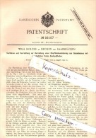 Original Patent - W. Holzer In Dechen / Saarland ,1890, Stopfbüchsenliderung , Maschinenbau , Neunkirchen , Saarbrücken - Kreis Neunkirchen