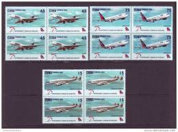2004.125 CUBA 2004  CUBA AVION 75 ANIVERSARIO DE CUBANA DE AVIACION. COMPLETE SET MNH AIRPLANE BLOCK 4 - Unused Stamps