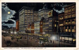 Canal Street By Night - ´The Broadway Of New Orleans´ - Jackson