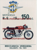 MV Agusta Moto 150 RSS 1971 Depliant Originale Genuine Factory Brochure Prospekt - Motori