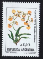 Argentine 1985 Avec Gomme Stamp Fleurs Flowers Gomesa Bifolia Syn. Oncidium Bifolium - Neufs