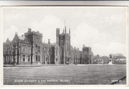 Old Postcard, Belfast,  Queens University & War Memorial (pk14779) - Antrim