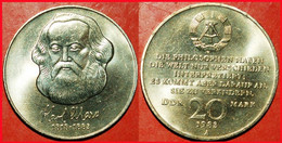 * **COMMUNISM 20 Mark 1983 ** KARL MARX  1818-1883  **  Alemania Deutschland Germany Allemagne LOW START!   NO RESERVE! - 20 Mark