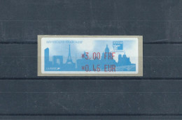 FRANCE Timbre De Distributeur Type  D LISA PHILEXFRANCE 99 Avec Parité FRANCS-EUROS Avec Monuments De PARIS - 1999-2009 Illustrated Franking Labels