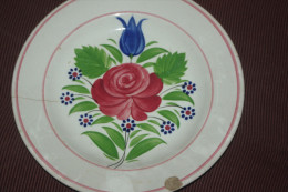 ASSIETTE CREUSE FLEURS SARREGUEMINES Médaille Or - Sarreguemines (FRA)