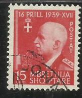 ALBANIA 1942 UNIONE ITALO-ALBANESE 15 Q TIMBRATO USED - Albania