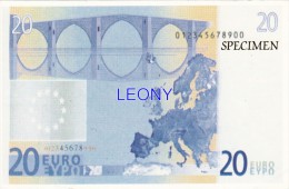 CPM   " SPECIMEN  Du Billet De 20 EUROS - Collection SPECIMENT N° 16 - Monedas (representaciones)