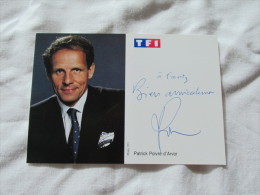 PHOTO DEDICASSE DE PATRICK POIVRE D ARVOR - Autografi