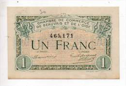 Billet Chambre De Commerce De Beauvais Et De L'Oise - 1 Fr - 2 Juin 1920 - Filigrane Abeilles - Chambre De Commerce