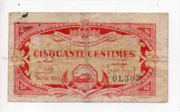 Billet Chambre De Commerce De Bordeaux - 50 Cts - Emission 1920 - Série 100 - Filigrane Abeilles - Handelskammer