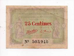 Billet Chambre De Commerce De Dijon - 25 Cts - 30 Avril 1920 - Sans Filigrane - Cámara De Comercio