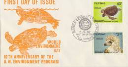 PHILIPPINES 1982 FDC With Turtle - Tortues