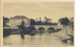 CPA 36 LE PONT CHRETIEN Environs De Saint Gaultier - Pont Sur La Bouzanne Et Le Château - Other & Unclassified