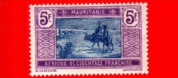 MAURITANIA - Africa Occidentale Francese - AOF - 1913 - Cammello - Crossing Desert - 5 F - Neufs
