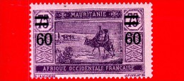 MAURITANIA - Africa Occidentale Francese - AOF - 1922 - Cammello - Crossing Desert - 60 Su 75 NL - Nuevos
