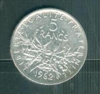 France 5 Francs Argent Année 1962 - Tb/ Sup  Pieb6506 - 5 Francs