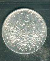 France 5 Francs Semeuse Argent Année 1960   -  Tb/sup  - Pieb6603 - 5 Francs