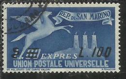 SAN MARINO 1957 ESPRESSI SPECIAL DELIVERY ESPRESSO DEL 1950 SOPRASTAMPATO SURCHARGED LIRE100 SU 80 L. USATO USED - Timbres Express