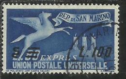 SAN MARINO 1957 ESPRESSI SPECIAL DELIVERY ESPRESSO DEL 1950 SOPRASTAMPATO SURCHARGED LIRE100 SU 80 L. USATO USED - Eilpost