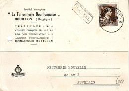 TREINSTEMPEL / AMBULANT : Bf Met PZ (B) " ARLON - BRUXELLES 2 / 31.8.63 -|" + Griffe In Kader "PALISEUL" (1, Klas .gat) - Bahnpoststempel