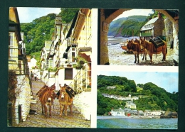 ENGLAND  -  Clovely  Multi View  Used Postcard As Scans - Clovelly