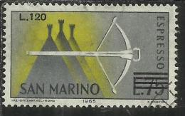 SAN MARINO 1965 ESPRESSI SPECIAL DELIVERY BALESTRA SOPRASTAMPATO SURCHARGED LIRE 120 SU 75 USATO USED - Francobolli Per Espresso