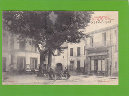 CPA - SALLES D'AUDE  - Place Et Hotel De Ville Granc Café Glacier - édition Couderc - Salleles D'Aude