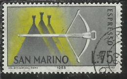 SAN MARINO 1966 ESPRESSI SPECIAL DELIVERY ESPRESSO BALESTRA LIRE 75 USATO USED - Timbres Express