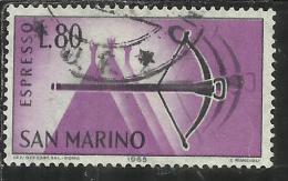 SAN MARINO 1966 ESPRESSI SPECIAL DELIVERY ESPRESSO BALESTRA LIRE 80 USATO USED - Timbres Express