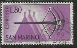 SAN MARINO 1966 ESPRESSI SPECIAL DELIVERY ESPRESSO BALESTRA LIRE 80 USATO USED - Timbres Express