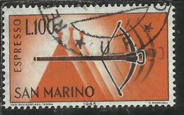 SAN MARINO 1966 ESPRESSI SPECIAL DELIVERY ESPRESSO BALESTRA LIRE 100 USATO USED - Express Letter Stamps