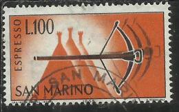 SAN MARINO 1966 ESPRESSI SPECIAL DELIVERY ESPRESSO BALESTRA LIRE 100 USATO USED - Francobolli Per Espresso