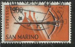 SAN MARINO 1966 ESPRESSI SPECIAL DELIVERY ESPRESSO BALESTRA LIRE 100 USATO USED - Eilpost