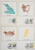 1980 Set Of 4 First Day Of Issue Cards With Birds Stamps Mi 817 - 20 Kingfisher, Dipper, Moorhen, Yellow Wagtail - Storia Postale