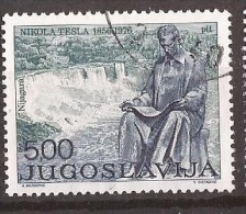 1976  1655  TESLA  JUGOSLAVIJA JUGOSLAWIEN  NIKOLA TESLA  DENKMAL PHYSIKER  CASCADE NIAGARA USED - Gebraucht