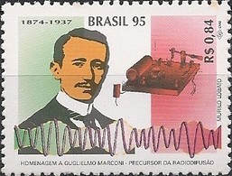 BRAZIL - CENTENARY OF RADIO INVENTION BY GUGLIELMO MARCONI (1874-1937), ENGINEER 1995 - MNH - Telecom