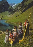 SUISSE,HELVETIA,SWISS,SWI TZERLAND,SCWEIZ,SVIZZERA, APPENZELL  RHODES INTERIEURES,LAC,LAKE,FAMI LLE,JOUEUR COR - Appenzell