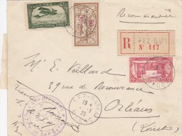 MAROC  LETTRE RECOMMANDEE POUR LA FRANCE  1925  CACHET D'ARRIVEE - Storia Postale